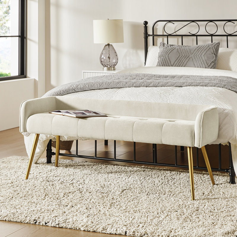 Upholstered bench with metal legs discount